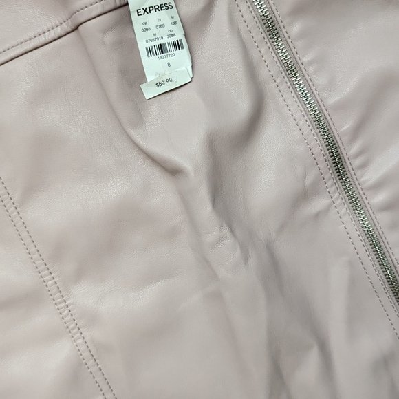 Express Pink Faux Leather Skirt Size 8 - Picture 3 of 5